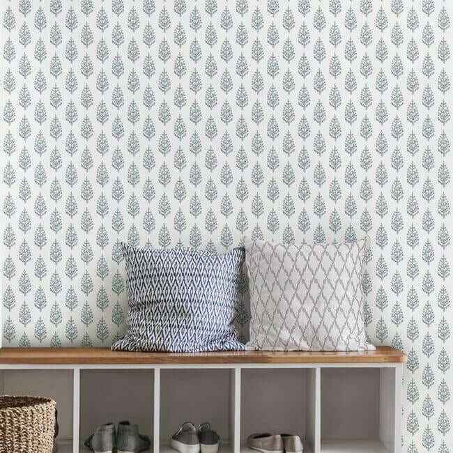 Paisley on Calico Wallpaper Grey - York Wallcoverings - FH4070 - York Wallcoverings Wallpaper