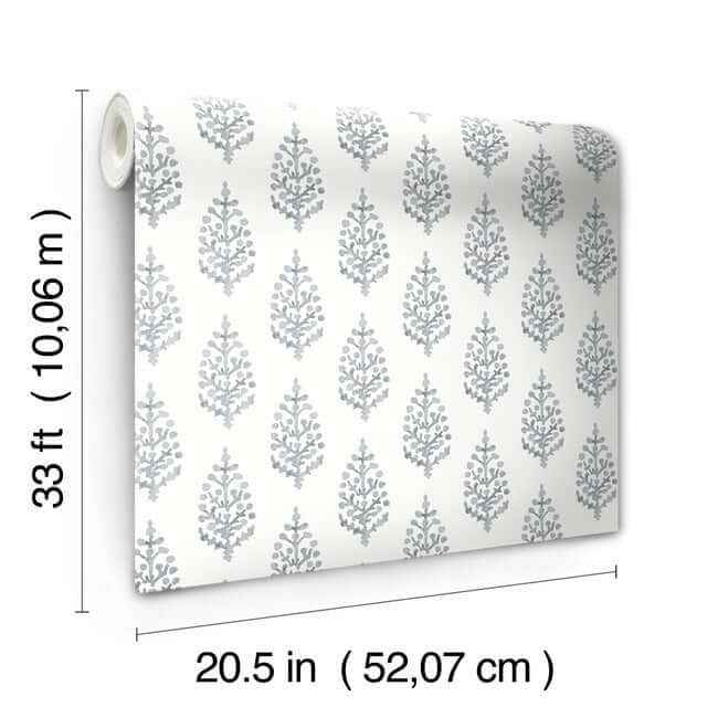 Paisley on Calico Wallpaper Grey - York Wallcoverings - FH4070 - York Wallcoverings Wallpaper