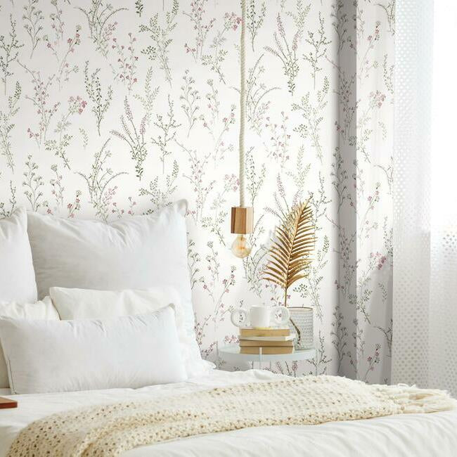 wildflower-sprigs-wallpaper-pink-green-grey-york-wallcoverings-fh4028