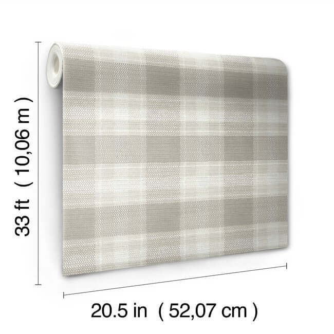 woven-buffalo-check-wallpaper-linen-york-wallcoverings-fh4083 - York Wallcoverings Wallpaper