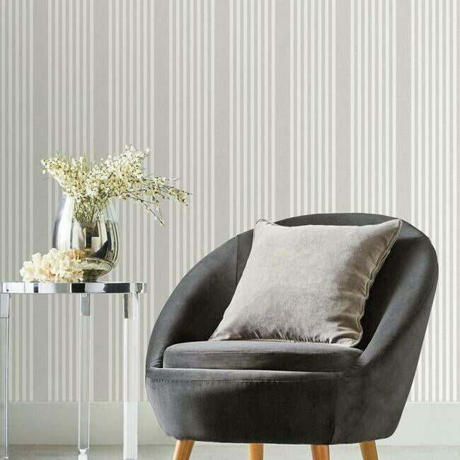french-linen-stripe-wallpaper-arctic-grey-york-wallcoverings-sr1582 - York Wallcoverings Wallpaper