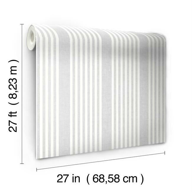 french-linen-stripe-wallpaper-arctic-grey-york-wallcoverings-sr1582 - York Wallcoverings Wallpaper