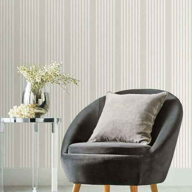 French Linen Stripe Soft Linen Wallpaper - York Wallcoverings - SR1581 - York Wallcoverings Wallpaper