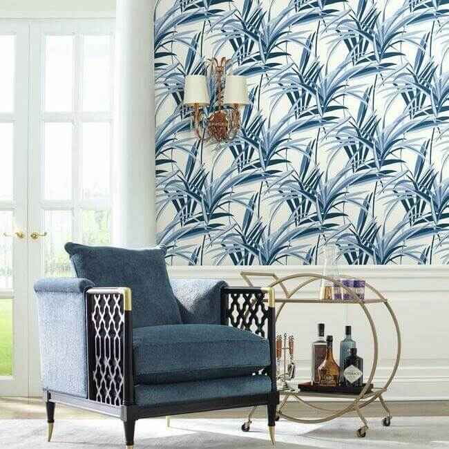 Tropical Paradise Wallpaper Blueswhite - York Wallcoverings - TC2602 - York Wallcoverings Wallpaper