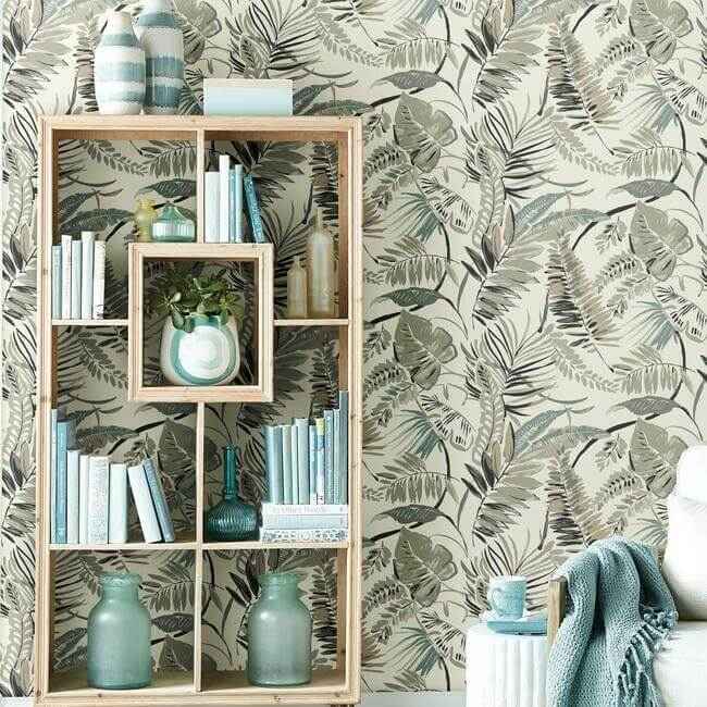 Tropical Toss White Wallpaper - York Wallcoverings - TC2622 - York Wallcoverings Wallpaper