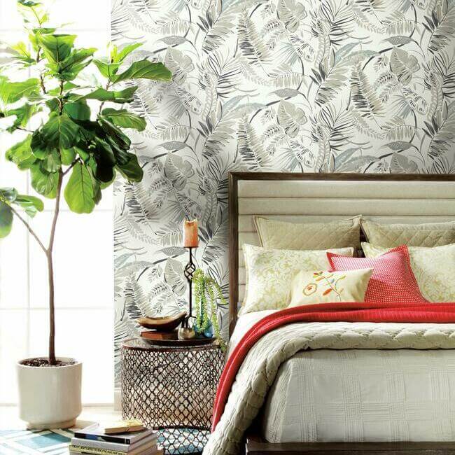 tropical-toss-white-wallpaper-york-wallcoverings-tc2622 - York Wallpaper Wallpaper
