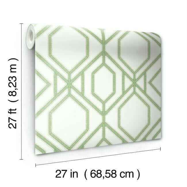 Sawgrass Trellis Green Wallpaper - York Wallcoverings - TC2631 - York Wallcoverings Wallpaper