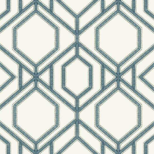 sawgrass-trellis-white-blue-wallpaper-york-wallcoverings-tc2634 - York Wallpaper Wallpaper
