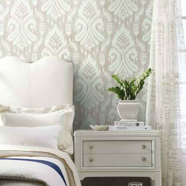 Hawthorne Ikat Wallpaper Taupe - York Wallcoverings - TC2642 - York Wallcoverings Wallpaper