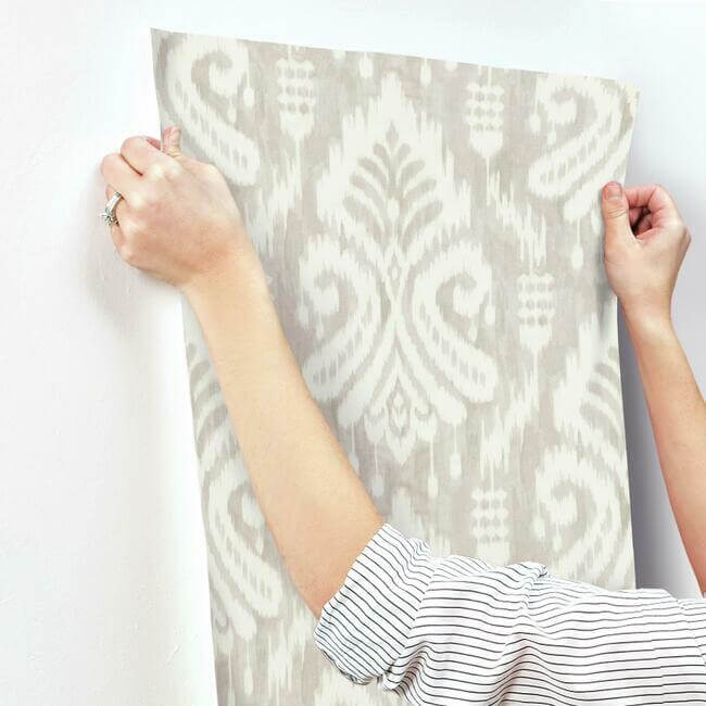 hawthorne-ikat-wallpaper-taupe-york-wallcoverings-tc2642 - York Wallcoverings Wallpaper