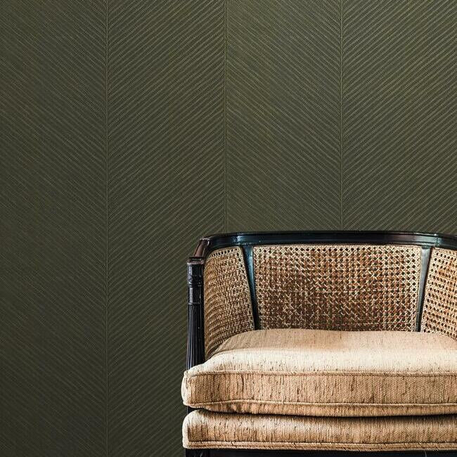 palm-chevron-wallpaper-blackgold-york-wallcoverings-tc2696 - York Wallcoverings Wallpaper
