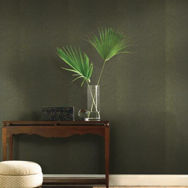 palm-chevron-wallpaper-blackgold-york-wallcoverings-tc2696 - York Wallcoverings Wallpaper