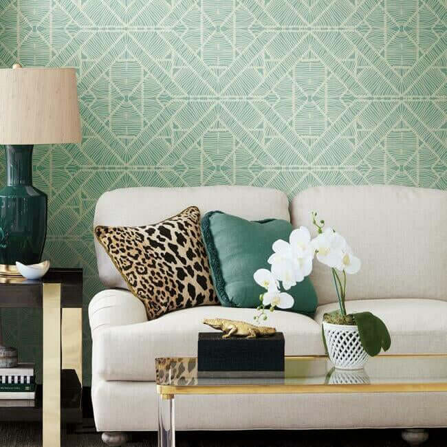 diamond-macrame-aqua-wallpaper-york-wallcoverings-tc2705 - York Wallpaper Wallpaper