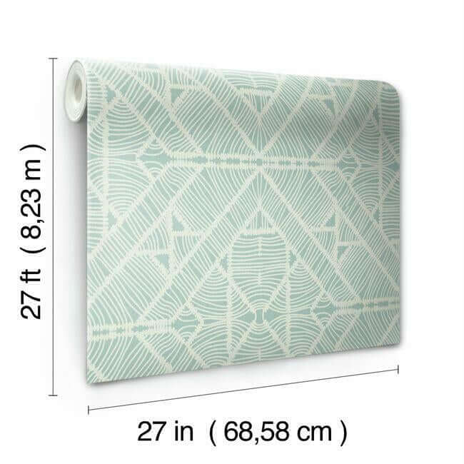diamond-macrame-aqua-wallpaper-york-wallcoverings-tc2705 - York Wallpaper Wallpaper