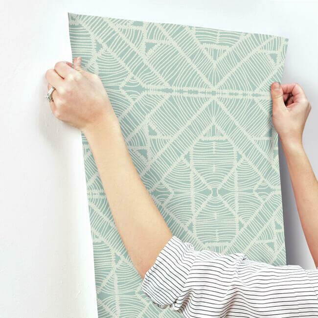 diamond-macrame-aqua-wallpaper-york-wallcoverings-tc2705 - York Wallpaper Wallpaper