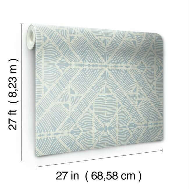 diamond-macrame-blue-wallpaper-york-wallcoverings-tc2704 - York Wallcoverings Wallpaper