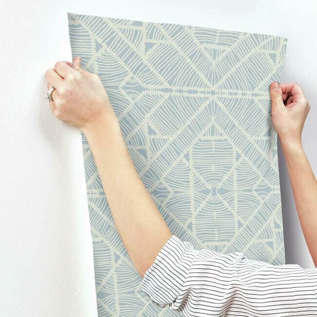 diamond-macrame-blue-wallpaper-york-wallcoverings-tc2704 - York Wallcoverings Wallpaper