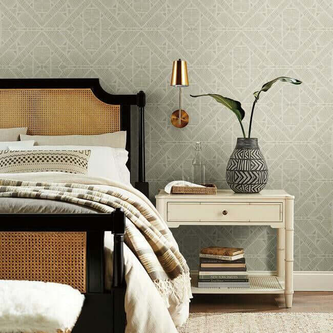 diamond-macrame-taupe-wallpaper-york-wallcoverings-tc2703 - York Wallpaper Wallpaper
