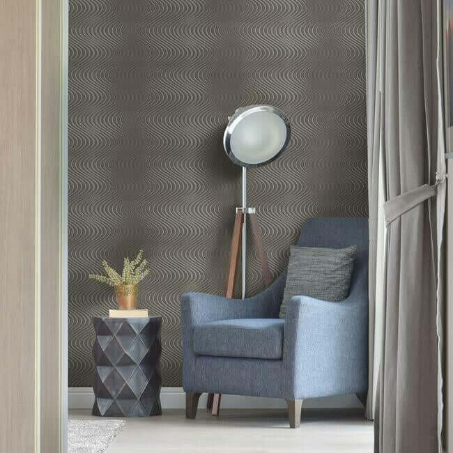 ocean-swell-wallpaper-charcoalgray-york-wallcoverings-83652 - York Wallcoverings Wallpaper