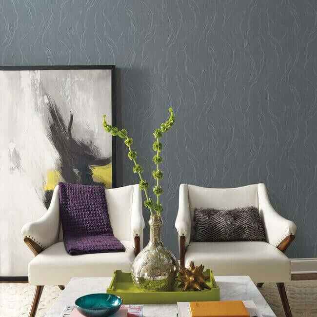 Upstream Wallpaper Charcoal - York Wallcoverings - 83656 - York Wallcoverings Wallpaper