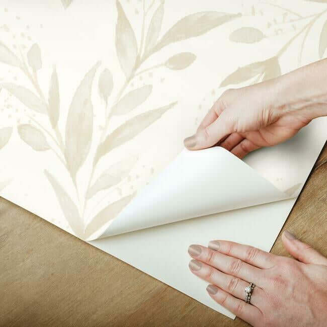 magnolia-home-olive-branch-beige-peel-stick-wallpaper-york-wallcoverings-psw1158rl - York Wallpaper Wallpaper