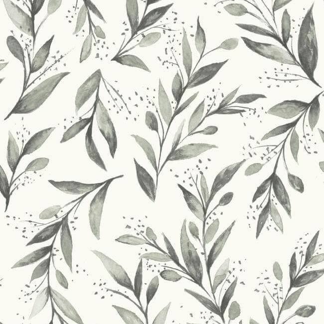 magnolia-home-olive-branch-charcoal-peel-stick-wallpaper-york-wallcoverings-psw1003rl - York Wallpaper Wallpaper