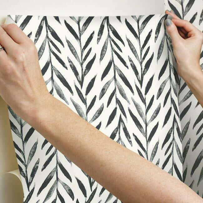 magnolia-home-willow-black-peel-stick-wallpaper-york-wallcoverings-psw1017rl - York Wallpaper Wallpaper