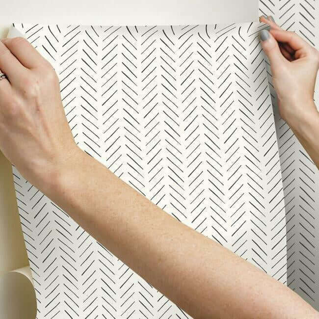 magnolia-home-pick-up-sticks-black-peel-stick-wallpaper-york-wallcoverings-psw1020rl - York Wallpaper Wallpaper