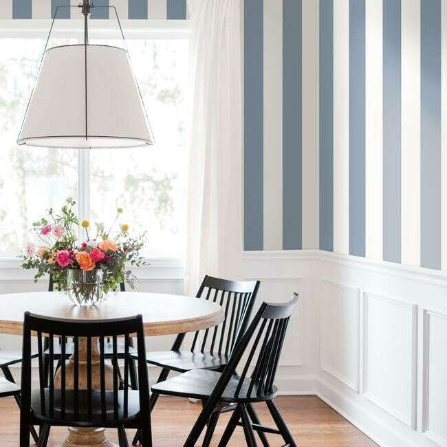 awning-stripe-wallpaper-chambray-york-wallcoverings-cv4443 - York Wallcoverings Wallpaper