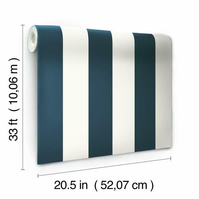 awning-stripe-wallpaper-navy-york-wallcoverings-sa9174 - York Wallcoverings Wallpaper