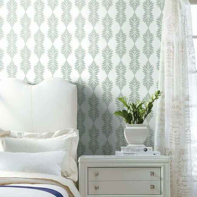 Broadsands Botanica Light Green Wallpaper - York Wallcoverings - CV4425