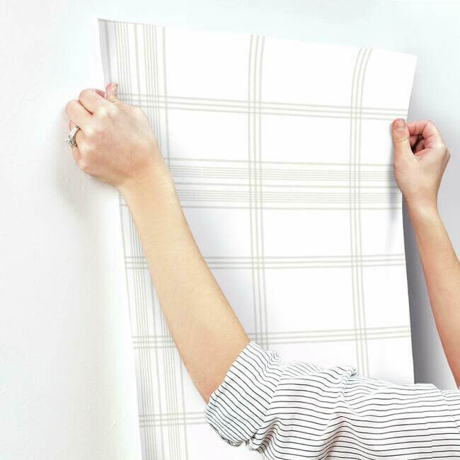 charter-plaid-off-white-wallpaper-york-wallcoverings-cv4466 - York Wallpaper Wallpaper