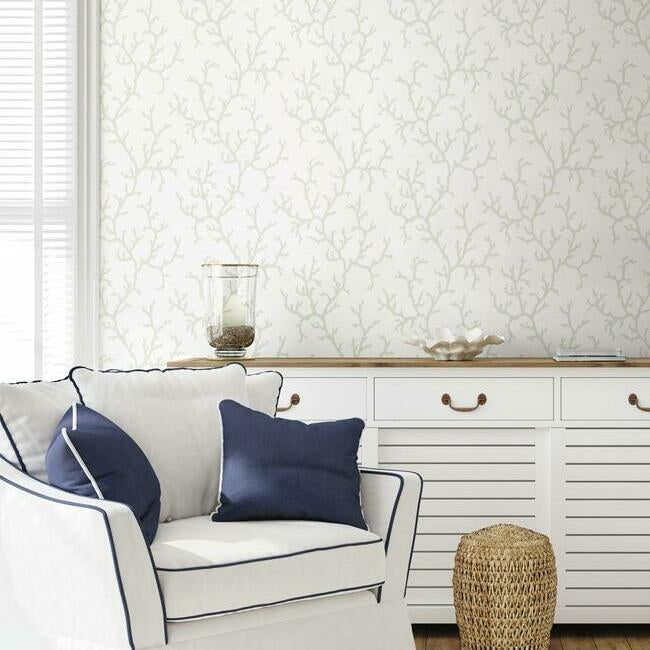 coral-island-wallpaper-white-york-wallcoverings-cv4431 - York Wallcoverings Wallpaper