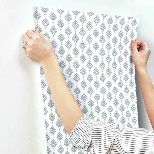 French Scallop Blue Wallpaper - York Wallcoverings - CV4459 - York Wallcoverings Wallpaper