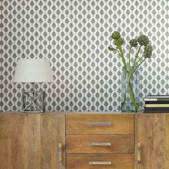 French Scallop Grey Wallpaper - York Wallcoverings - CV4457 - York Wallcoverings Wallpaper