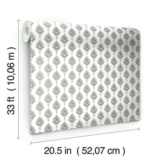 french-scallop-wallpaper-smoke-york-wallcoverings-cv4457 - York Wallcoverings Wallpaper