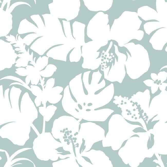 Hibiscus Arboretum Light Grey Wallpaper - York Wallcoverings - CV4439