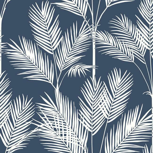 king-palm-silhouette-navy-wallpaper-york-wallcoverings-cv4410 - York Wallcoverings Wallpaper