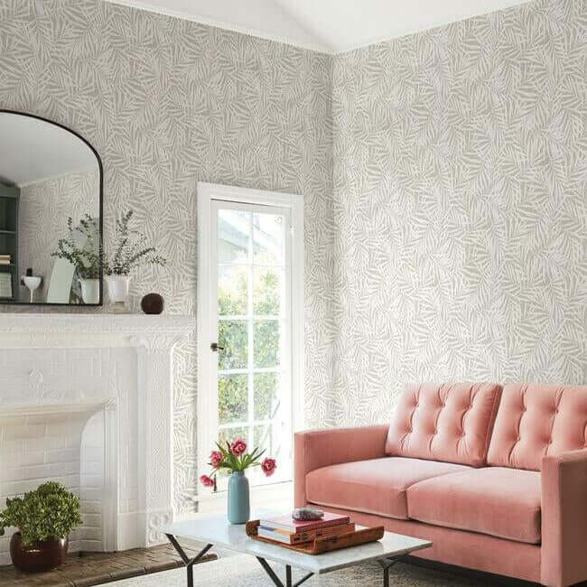 oahu-fronds-cream-off-white-wallpaper-york-wallcoverings-cv4436 - York Wallpaper Wallpaper