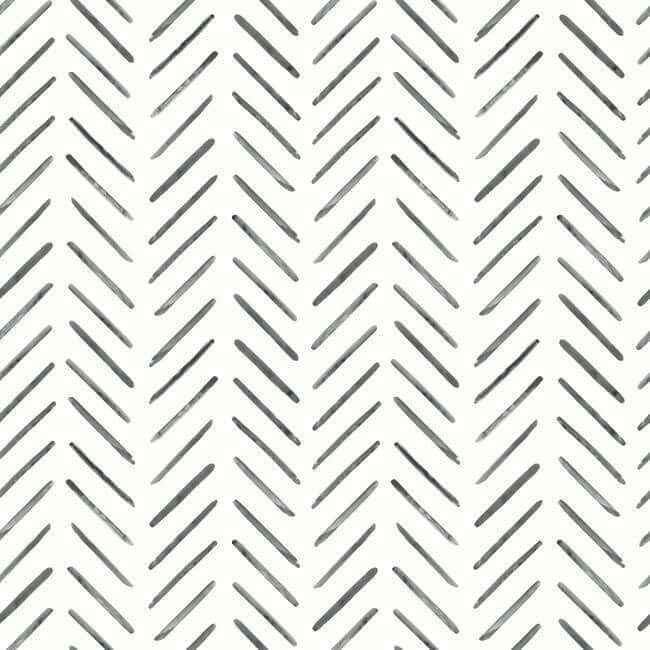 Painted Herringbone Black Wallpaper - York Wallcoverings - CV4454 - York Wallcoverings Wallpaper