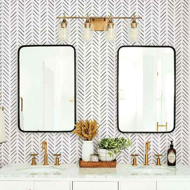 Painted Herringbone Black Wallpaper - York Wallcoverings - CV4454 - York Wallcoverings Wallpaper