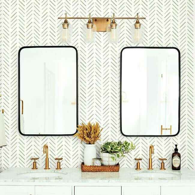 Painted Herringbone Green Wallpaper - York Wallcoverings - CV4452