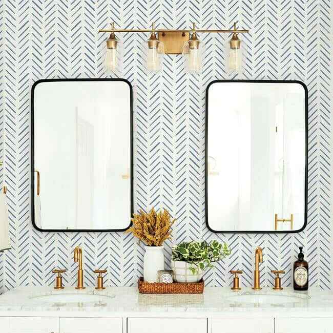 Painted Herringbone Navy Wallpaper - York Wallcoverings - CV4455 - York Wallcoverings Wallpaper