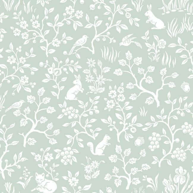 magnolia-home-fox-hare-green-peel-stick-wallpaper-york-wallcoverings-psw1167rl - York Wallpaper Wallpaper