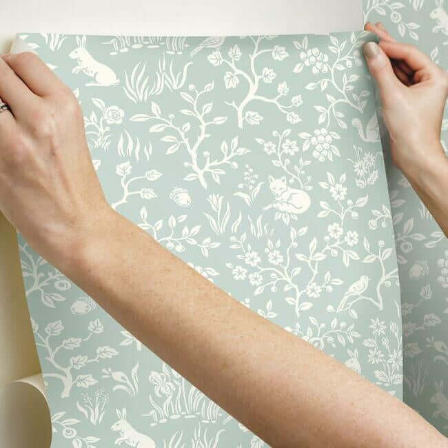 magnolia-home-fox-hare-green-peel-stick-wallpaper-york-wallcoverings-psw1167rl - York Wallpaper Wallpaper
