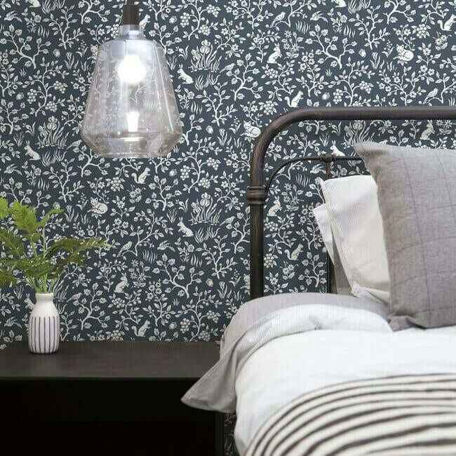 Magnolia Home Fox & Hare Navy Peel & Stick Wallpaper - York Wallcoverings - PSW1166RL - York Wallcoverings Wallpaper