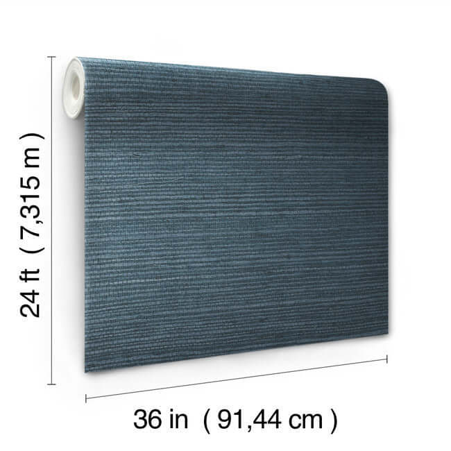 plain-grass-sisal-grasscloth-blue-wallpaper-york-wallcoverings-vg4405 - York Wallpaper Wallpaper