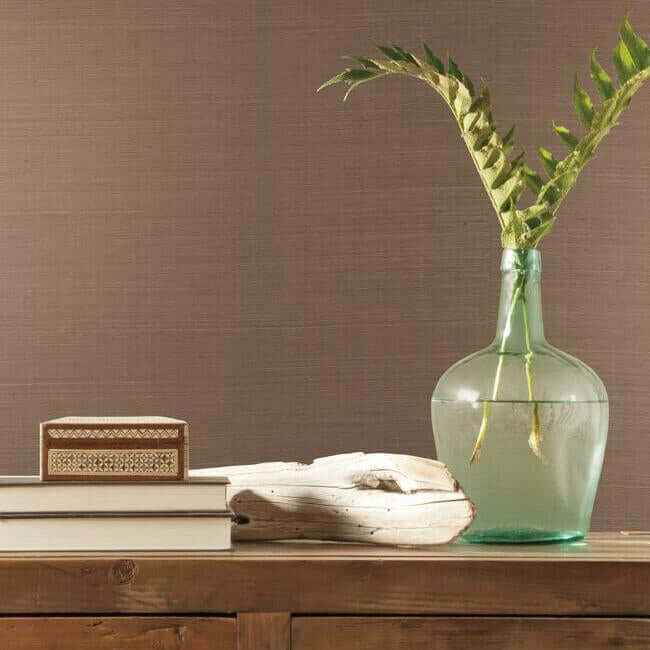 Plain Sisal Brown Wallpaper - York Wallcoverings - VG4403 - York Wallcoverings Wallpaper