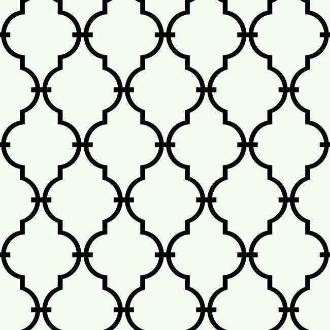 Modern Trellis Black Wallpaper - York Wallcoverings - YS9100