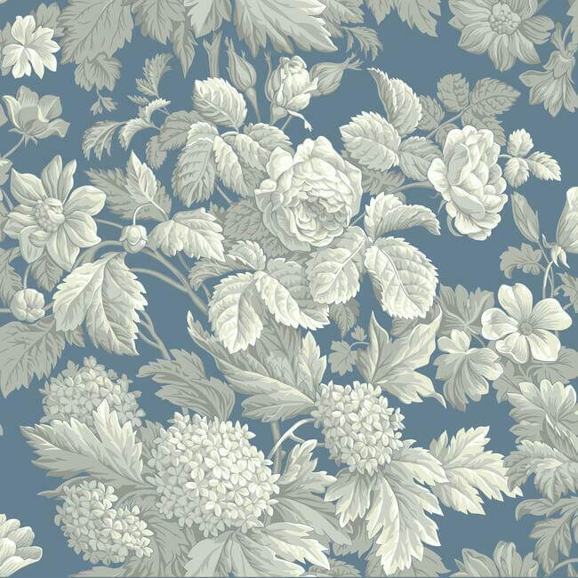 antique-floral-in-wedgewood-blue-grey-wallpaper-york-wallcoverings-kc1845 - York Wallpaper Wallpaper